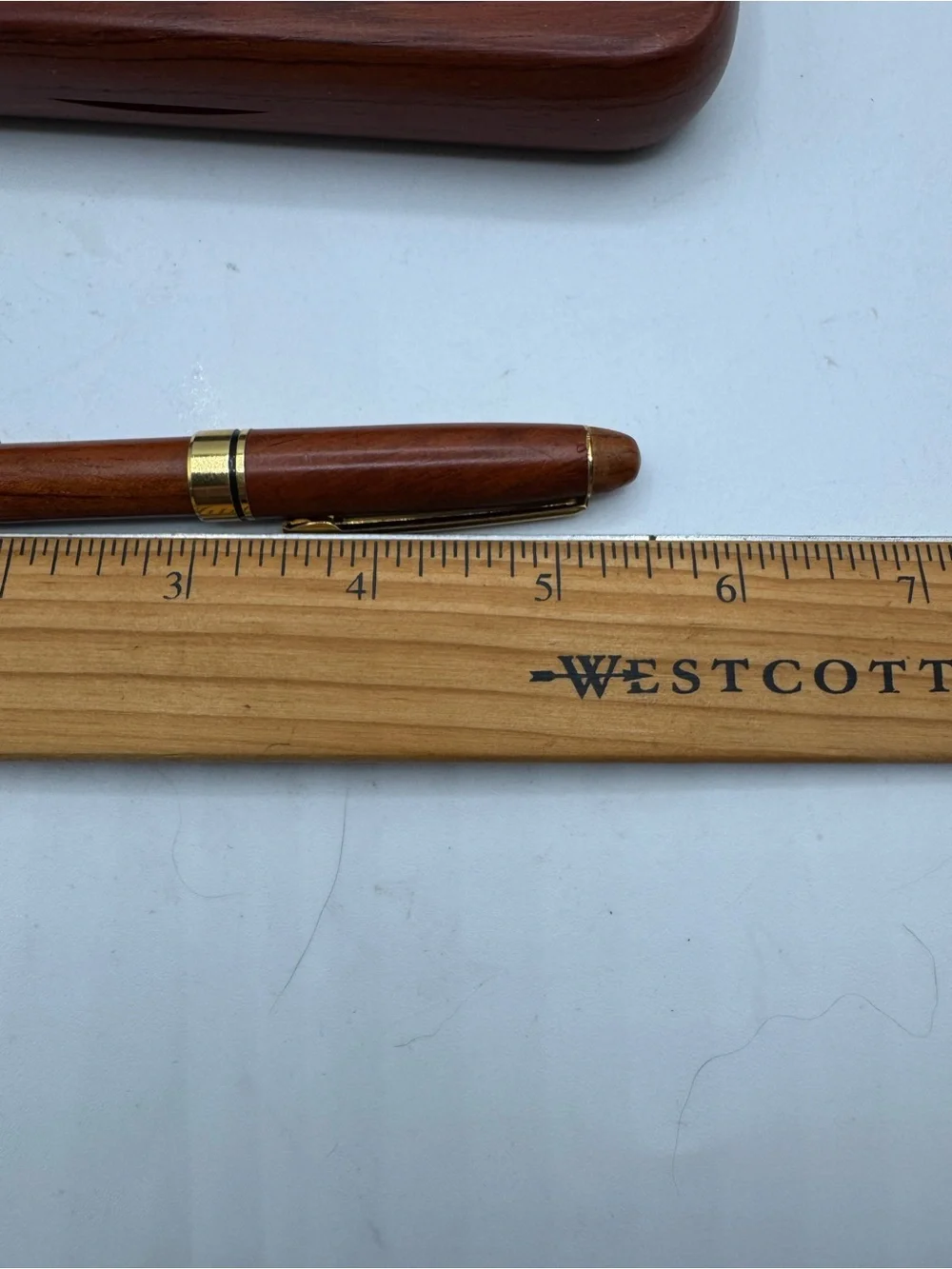 Vintage Wood Pen with Matching Case / Business Card Holder